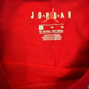 Red air Jordan shirt youth